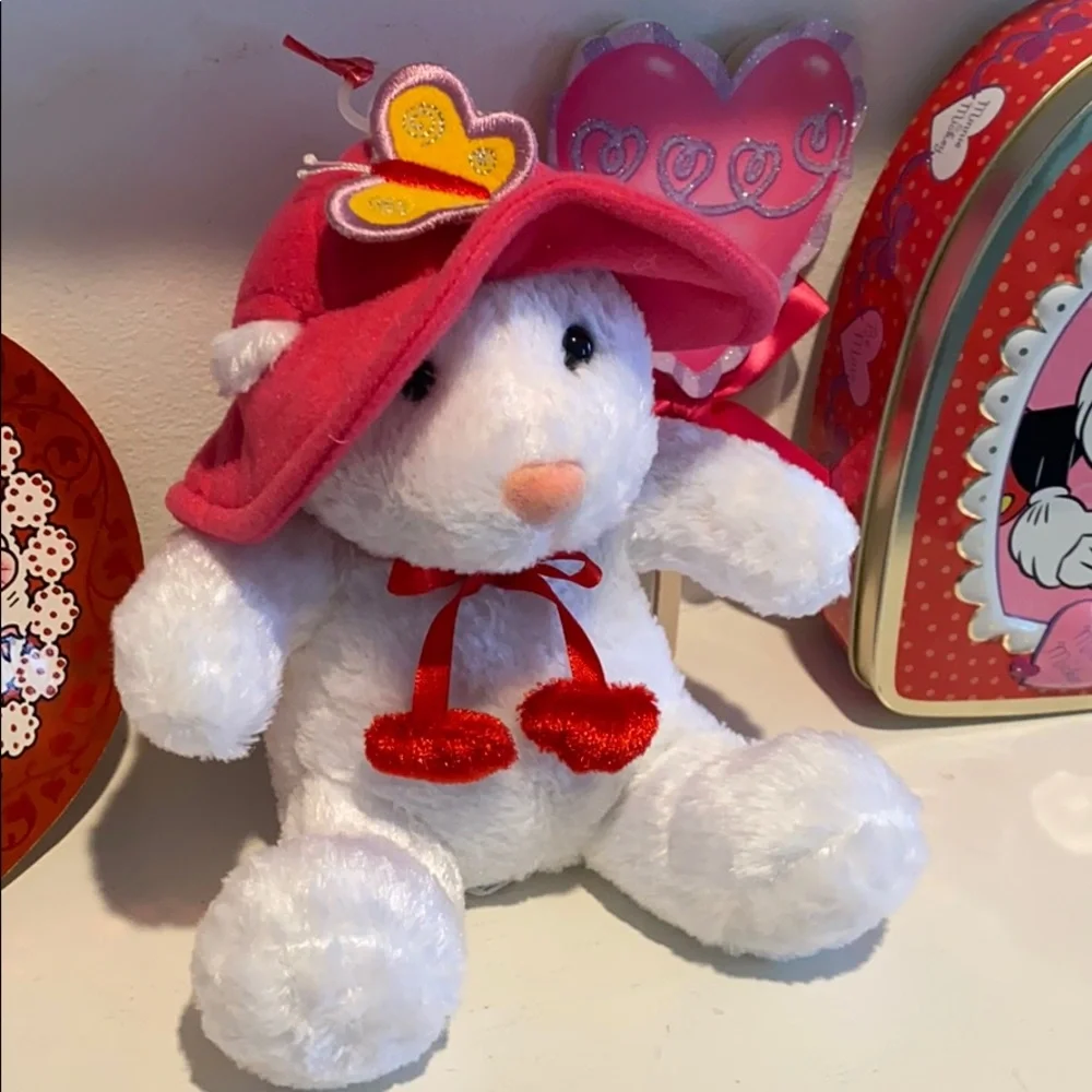 Pink White Bear stuffed animal plush toy Little Girl Party Gift Balloon weight